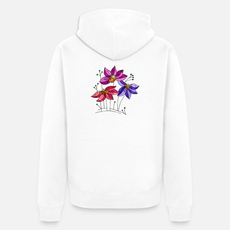 Blumen - Unisex Premium Bio Zip Hoodie - Weiß