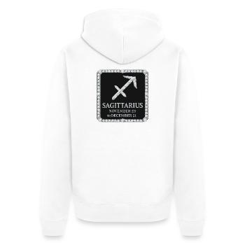 Signe du zodiaque Sagittaire - Veste à capuche bio Premium Unisexe - blanc - Dos - Thijin (182cm)