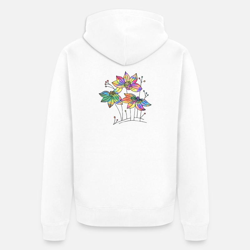 Fleur - Veste à capuche bio Premium Unisexe - blanc