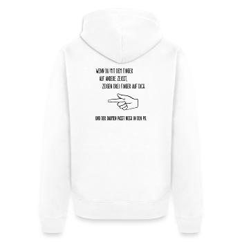 Le doigt sur les autres - Veste à capuche bio Premium Unisexe - blanc - Dos - Thijin (182cm)