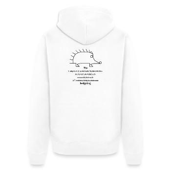 Igel Molekül - IUPAC nomenklatur Witz -b - Unisex Premium Bio Zip Hoodie - Weiß - Hinten - Thijin (182cm)