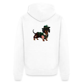 Costume de teckel bavarois - Veste à capuche bio Premium Unisexe - blanc - Dos - Thijin (182cm)