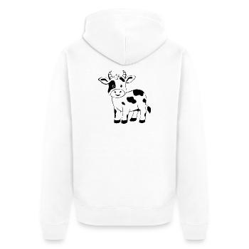T-shirt vache cadeau fermiers - Veste à capuche bio Premium Unisexe - blanc - Dos - Thijin (182cm)