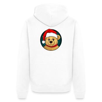 Bär Weihnachten - Unisex Premium Bio Zip Hoodie - Weiß - Hinten - Thijin (182cm)