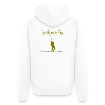 Angler motif - Unisex Premium Organic Zip Hoodie - white - Back - Thijin (182cm)