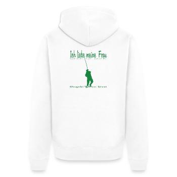 Angler with fishing rod - Unisex Premium Organic Zip Hoodie - white - Back - Thijin (182cm)