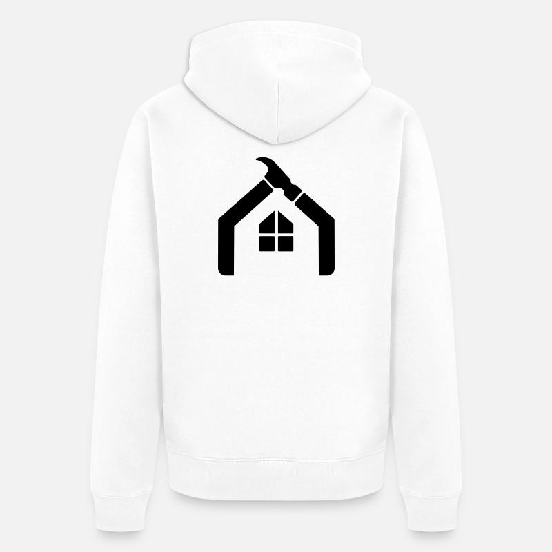 Logo d’artisan concierge – Marteau - Veste à capuche bio Premium Unisexe - blanc