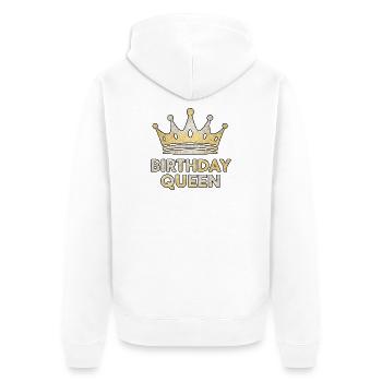 Reine d’anniversaire - Conception de couronne scintillante - Veste à capuche bio Premium Unisexe - blanc - Dos - Thijin (182cm)