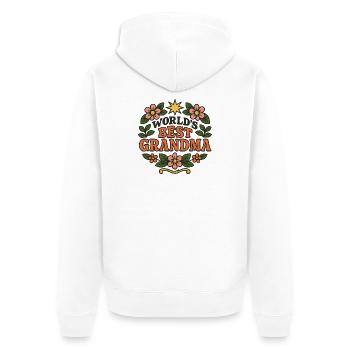 Meilleure grand-mère florale du monde - Veste à capuche bio Premium Unisexe - blanc - Dos - Thijin (182cm)