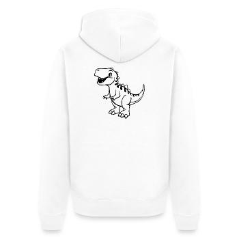 Cute dinosaur - Unisex Premium Organic Zip Hoodie - white - Back - Thijin (182cm)