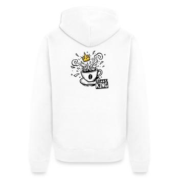 Grind or Die: coffee king krone graffiti kaffee - Unisex Premium Organic Zip Hoodie - white - Back - Thijin (182cm)