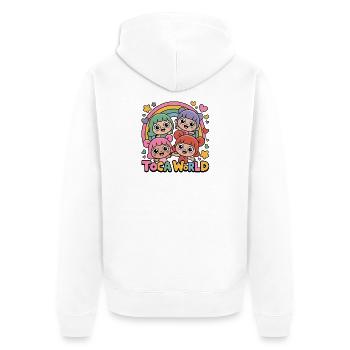 ToCa World Enfants Arc-en-ciel - Veste à capuche bio Premium Unisexe - blanc - Dos - Thijin (182cm)