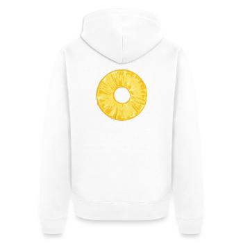 Ananasscheibe im tropischen Illustrationsstil - Unisex Premium Bio Zip Hoodie - Weiß - Hinten - Thijin (182cm)