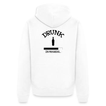 Drunk in Progress - alcohol - Unisex Premium Organic Zip Hoodie - white - Back - Thijin (182cm)