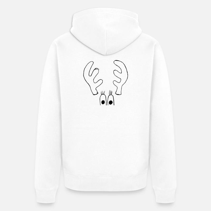 Orignal aux grands yeux - Veste à capuche bio Premium Unisexe - blanc