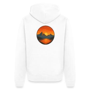 T-shirt Cercle du lac Sunset Mountain - Veste à capuche bio Premium Unisexe - blanc - Dos - Thijin (182cm)