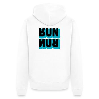 Running Run Typography - Unisex Premium Organic Zip Hoodie - white - Back - Thijin (182cm)
