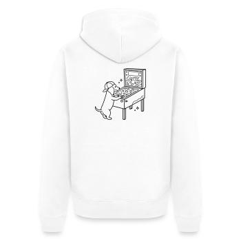 Pinball Pinball Dachshund Dog Kids - Unisex Premium Organic Zip Hoodie - white - Back - Thijin (182cm)