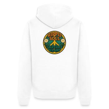 Âme hippie grand-mère Cœur - Veste à capuche bio Premium Unisexe - blanc - Dos - Thijin (182cm)