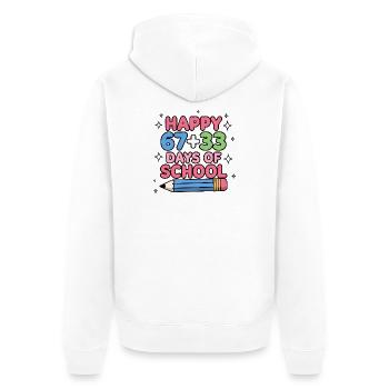 Happy 100 Days School Math Equation - Unisex Premium Organic Zip Hoodie - white - Back - Thijin (182cm)