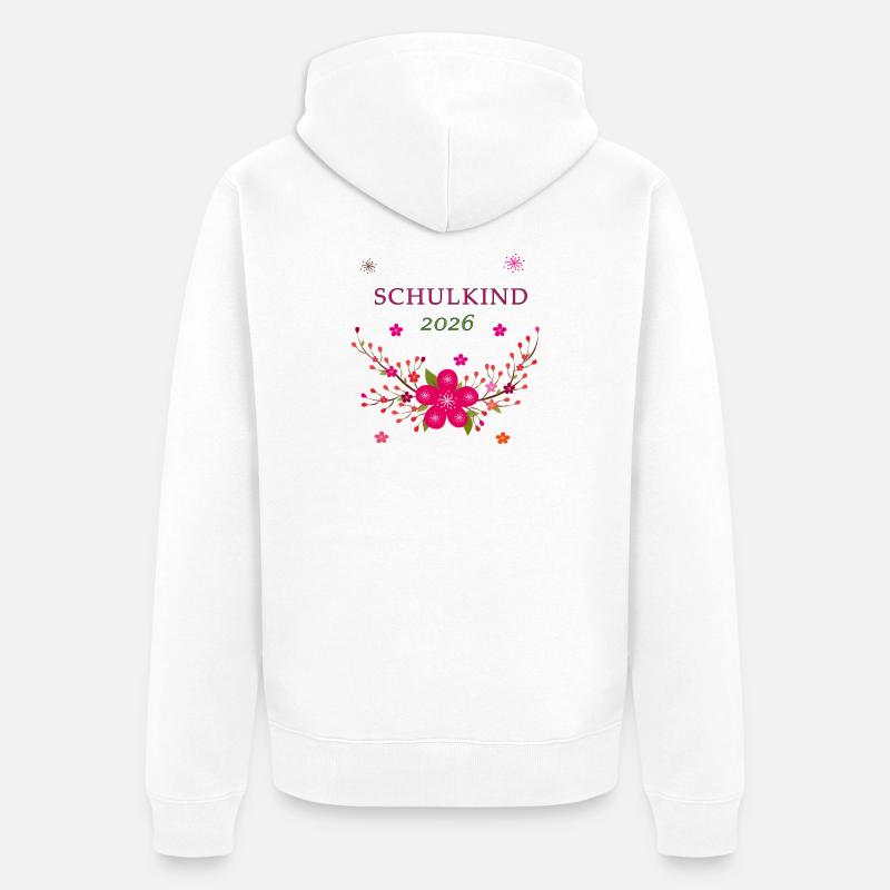 Écolier 2026 - Veste à capuche bio Premium Unisexe - blanc