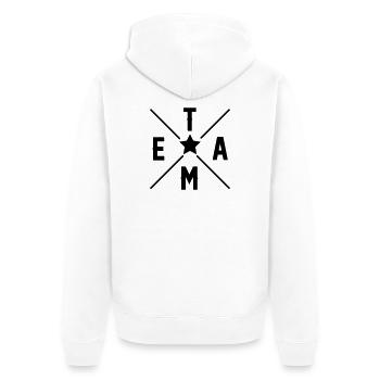 Team - Unisex Premium Organic Zip Hoodie - white - Back - Thijin (182cm)