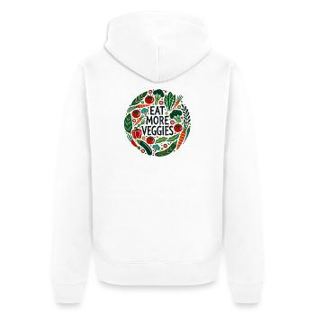 Eat More Veggies Circular Veggie Design - Unisex Premium Organic Zip Hoodie - white - Back - Thijin (182cm)