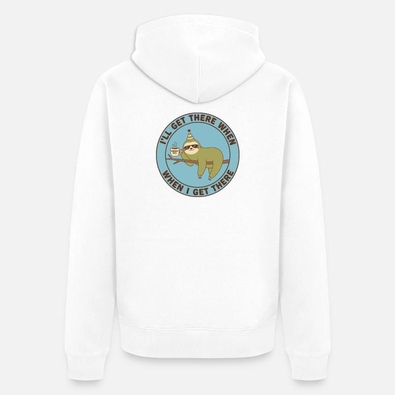 Sloth Monday Fuel Décontracté - Veste à capuche bio Premium Unisexe - blanc