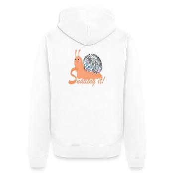 Snailing It! – Colorful Snail with Disco Ball - Unisex Premium Organic Zip Hoodie - white - Back - Thijin (182cm)