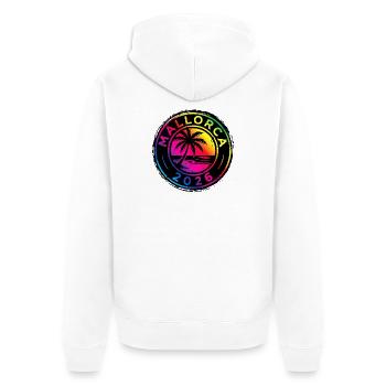 Mallorca 2026 Colorful - Unisex Premium Organic Zip Hoodie - white - Back - Thijin (182cm)