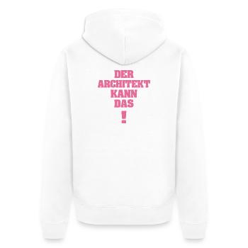 architect - Unisex Premium Organic Zip Hoodie - white - Back - Thijin (182cm)