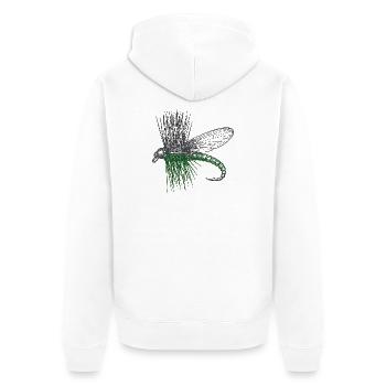 Der Master's Fly - Unisex Premium Bio Zip Hoodie - Weiß - Hinten - Thijin (182cm)