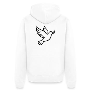 Friedenstaube Zweig Peace - Unisex Premium Bio Zip Hoodie - Weiß - Hinten - Thijin (182cm)