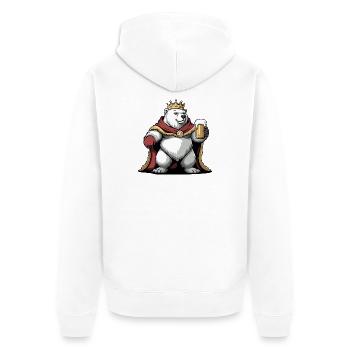 Polar Bear Beer King - Unisex Premium Organic Zip Hoodie - white - Back - Thijin (182cm)