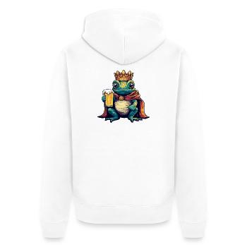 Chameleon Beer King - Unisex Premium Organic Zip Hoodie - white - Back - Thijin (182cm)