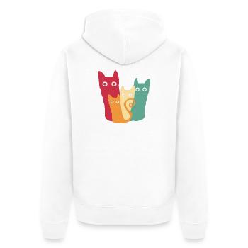 Cats Retro Cat - Veste à capuche bio Premium Unisexe - blanc - Dos - Thijin (182cm)