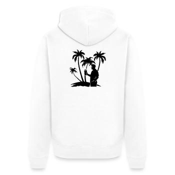 Holiday Palm Trees Tour Silhouette - Unisex Premium Organic Zip Hoodie - white - Back - Thijin (182cm)