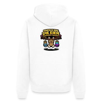 Einfach mal die Eier baumeln lassen Hase Ostern - Unisex Premium Bio Zip Hoodie - Weiß - Hinten - Thijin (182cm)