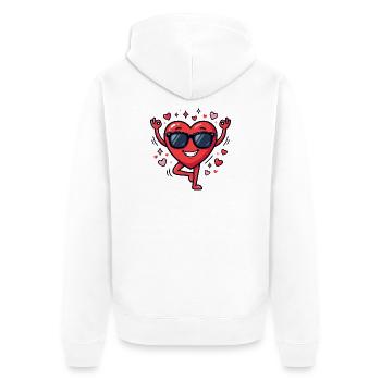 Lustiges Yoga zum Valentinstag - Unisex Premium Bio Zip Hoodie - Weiß - Hinten - Thijin (182cm)
