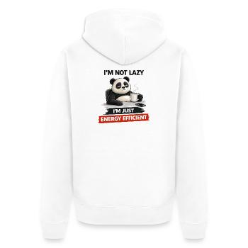 Energieeffizienter Panda Brew - Unisex Premium Bio Zip Hoodie - Weiß - Hinten - Thijin (182cm)