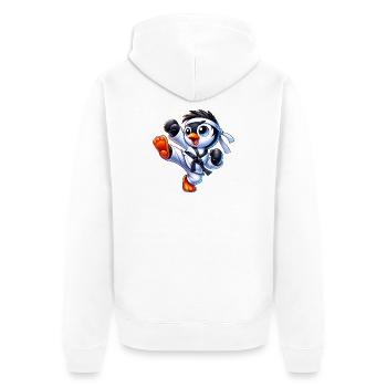 Mignons Penguin Karate Kick Arts Martiaux - Veste à capuche bio Premium Unisexe - blanc - Dos - Thijin (182cm)
