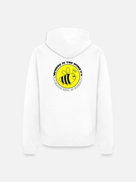 Bee Where is the Honey - Unisex Premium Organic Zip Hoodie - white