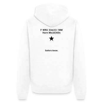 Lighthouse Old Weser - Sailing North Sea Baltic Sea - Unisex Premium Organic Zip Hoodie - white - Back - Thijin (182cm)