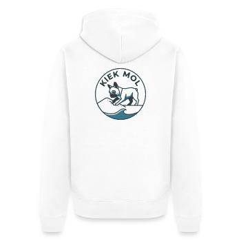 französische bulldogge kiek mol plattdeutsch meer - Unisex Premium Bio Zip Hoodie - Weiß - Hinten - Thijin (182cm)