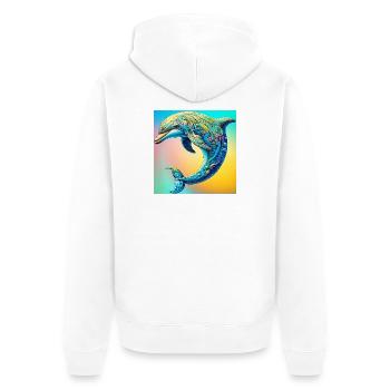 dauphin - Veste à capuche bio Premium Unisexe - blanc - Dos - Thijin (182cm)