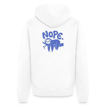 Paresseux drôle « Non » - Sieste paresseuse et procrastination - Veste à capuche bio Premium Unisexe - blanc - Dos - Thijin (182cm)