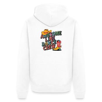 Cowboy Line Dance Crew - Unisex Premium Bio Zip Hoodie - Weiß - Hinten - Thijin (182cm)