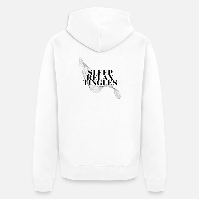 ASMR Flow: Sleep, Relax, Tingles - Unisex Premium Organic Zip Hoodie - white