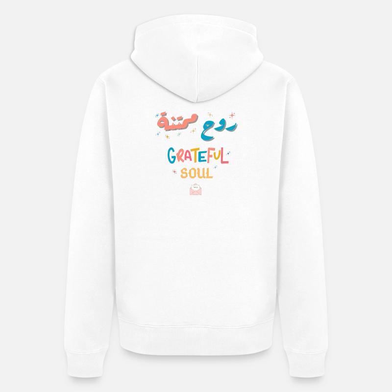 Dankbare Regenbogenseele - Unisex Premium Bio Zip Hoodie - Weiß