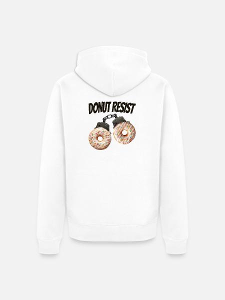 Donut Resist lustiges Donut-Shirt - Unisex Premium Bio Zip Hoodie - Weiß